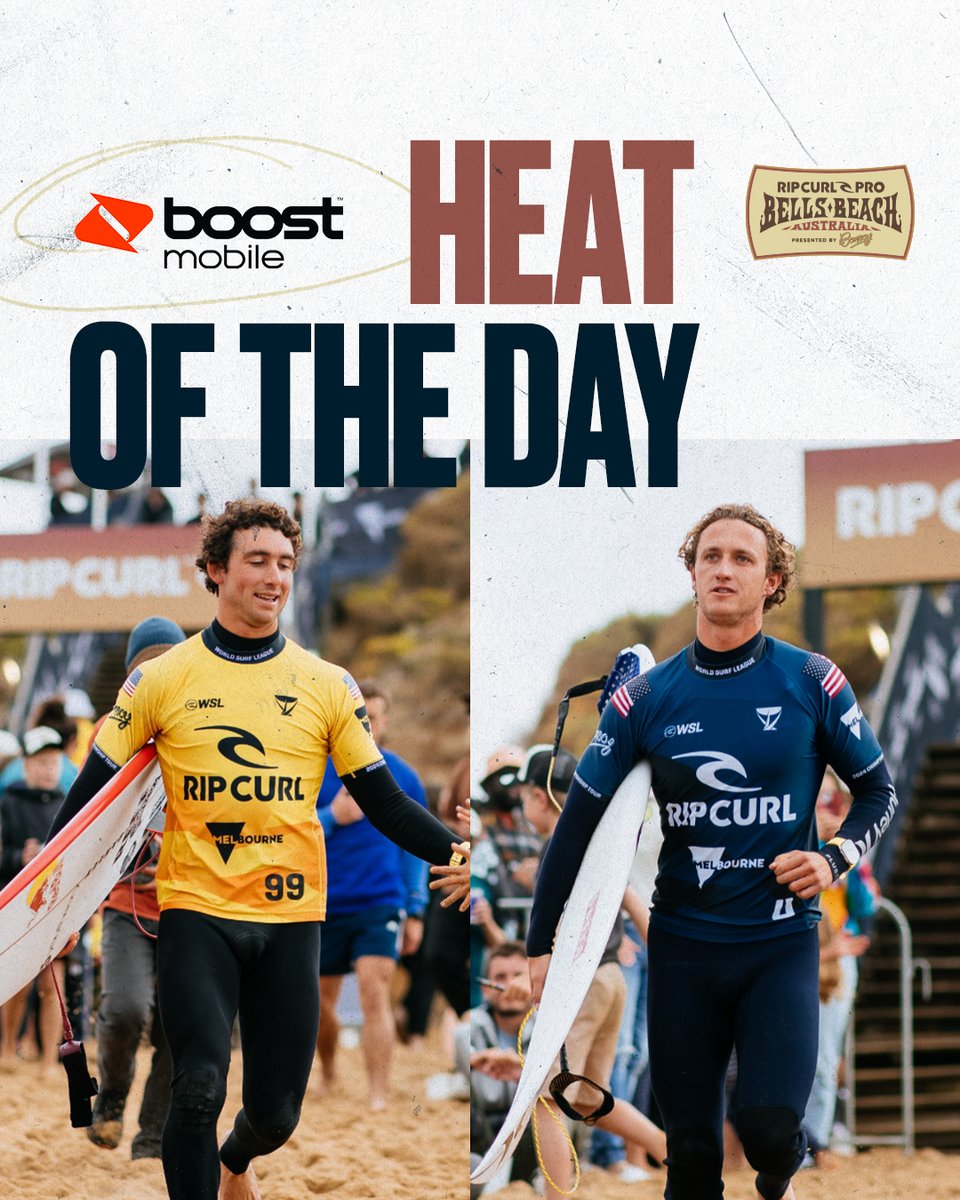 An All-Californian Clash! @BoostAus #HeatOfTheDay

The #RipCurlProBellsBeach is OFF for the day. Check back for more updates.

@ripcurl @originalbonsoy