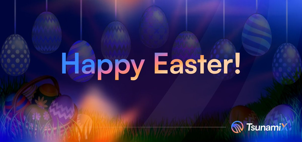 TsunamiX wishes you all a Happy Easter! 🐰 If you're trading today, remember you have access to 40x leverage & low fees with liquid sustainable yields at tsunami.finance 💙 Swap & trade margin spot with 0% price impact on @0xMantle 🌐