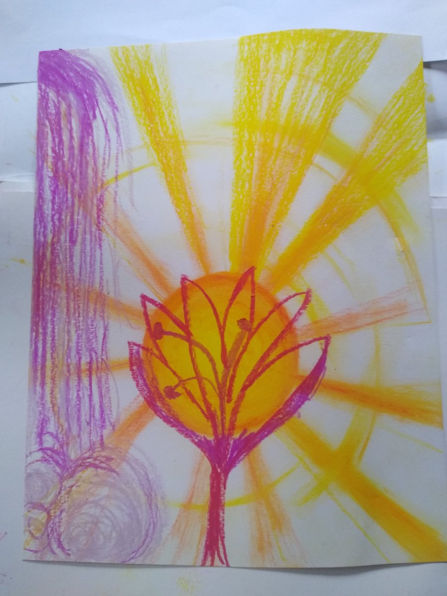 It's all about the process. I think I'll call this one - light's path. 

#art #oilpastel #watercolor