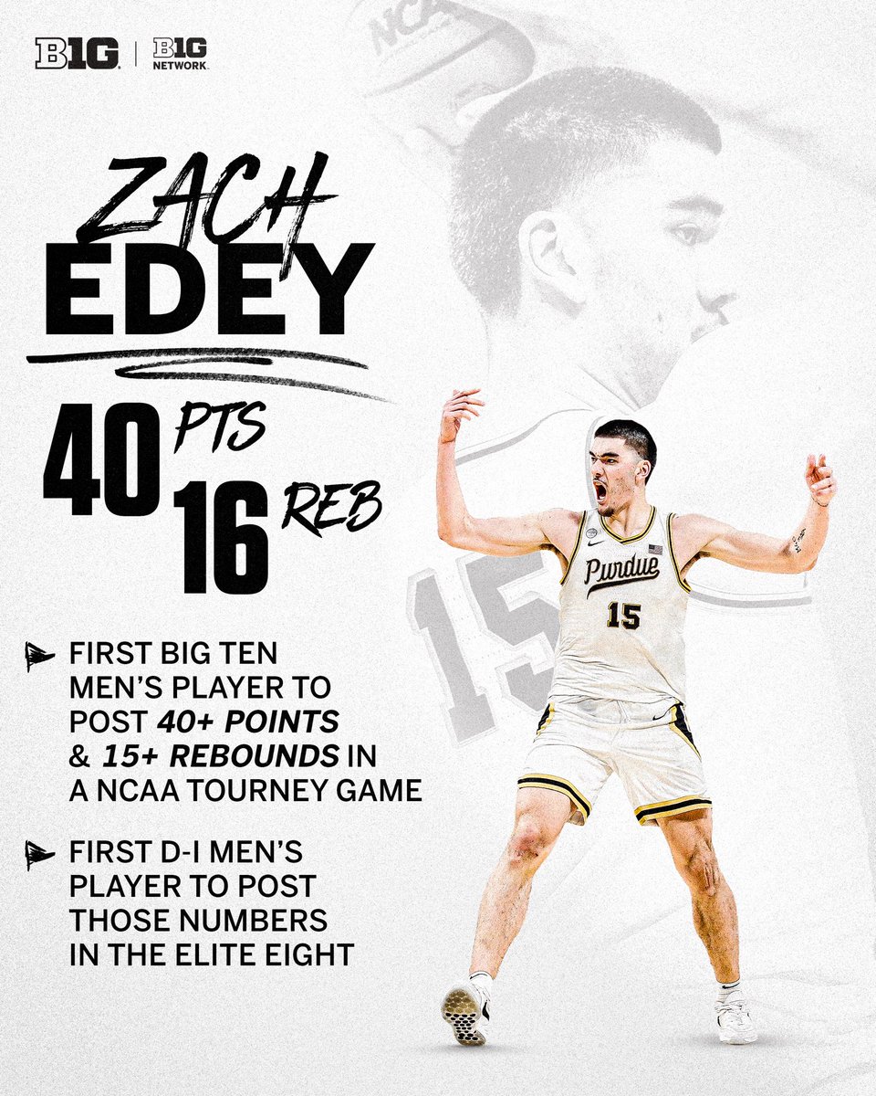 Zach Edey just can’t be stopped. 😤

#B1Gstats