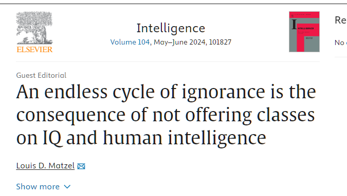 Wonderful, readable paper by my RU colleague Lou Matzel, which I only discovered by way of @robsica. 'The answers to my survey suggest that psychology students do not simply lack a proper background in the science of intelligence, but instead (and worse), have been exposed to…