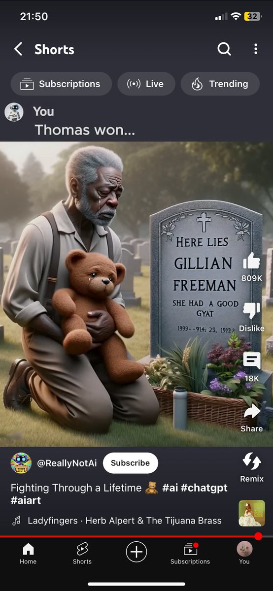 offringsky's tweet image. tô chorando morrendo mano pqp 😭😭😭😭😭😭 o morgan freeman é o único homem preto velho que os desenvolvedores de IA conhecem esse estereótipo nunca falha é impressionante