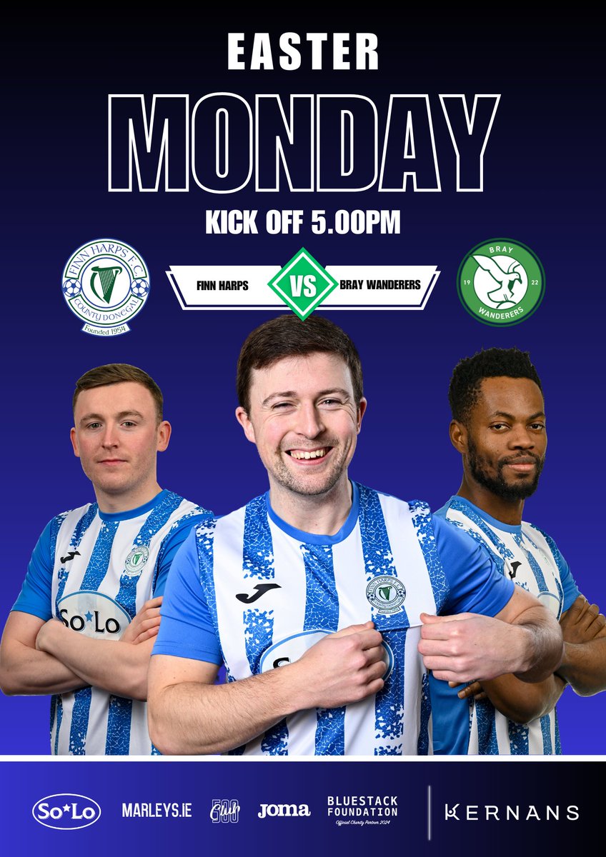 𝙈𝙖𝙩𝙘𝙝𝙙𝙖𝙮 👊

🆚 Bray Wanderers
🏟️ Finn Park
🕔 5pm
📺 LOITV
🎟️ finnharps.ie/tickets/

Come on the Harps! 

#UTH🔵⚪️ | #PackthePark