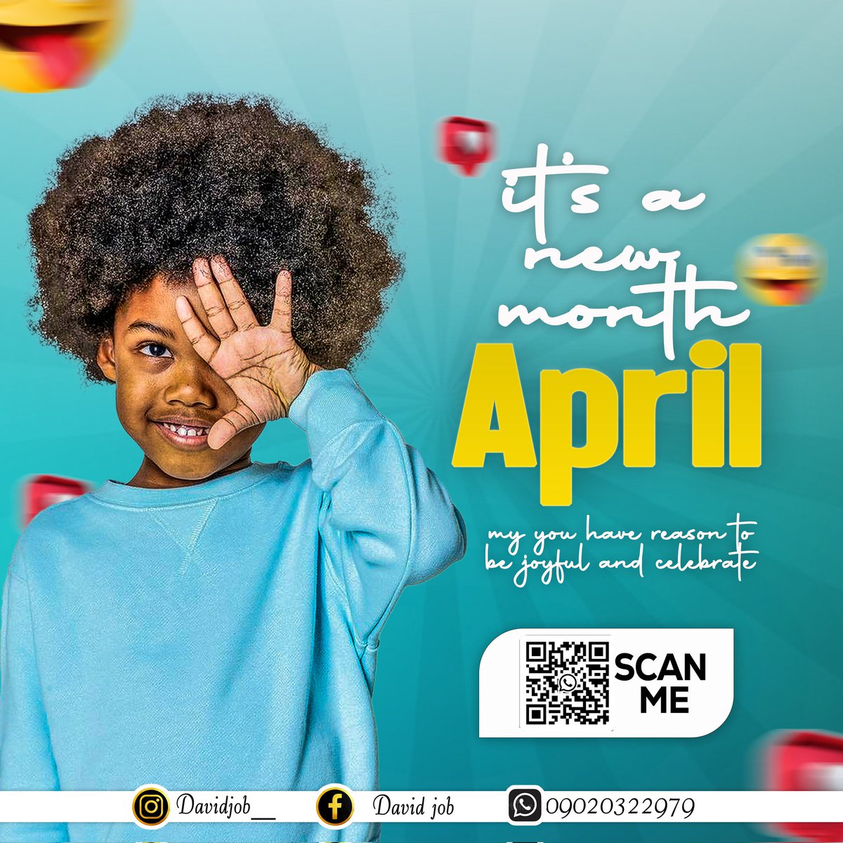Davidjob269's tweet photo. Happy new month to you too! I hope this month brings you joy, success, and all the good things you desire.
#GraphicDesigner dm for yours
I design brand, church flyer, book cover, birthday design and more https://t.co/os75xMYdIp