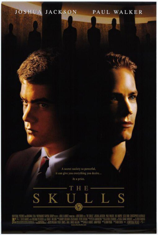 🎬MOVIE HISTORY: 24 years ago today, March 31, 2000, the movie ‘The Skulls’ opened in theaters!

#JoshuaJackson #PaulWalker #HillHarper #LeslieBibb #ChristopherMcDonald #SteveHarris #WilliamPetersen #CraigTNelson #DavidAsman #ScottGibson #NigelBennett #NoahDanby #RobCohen