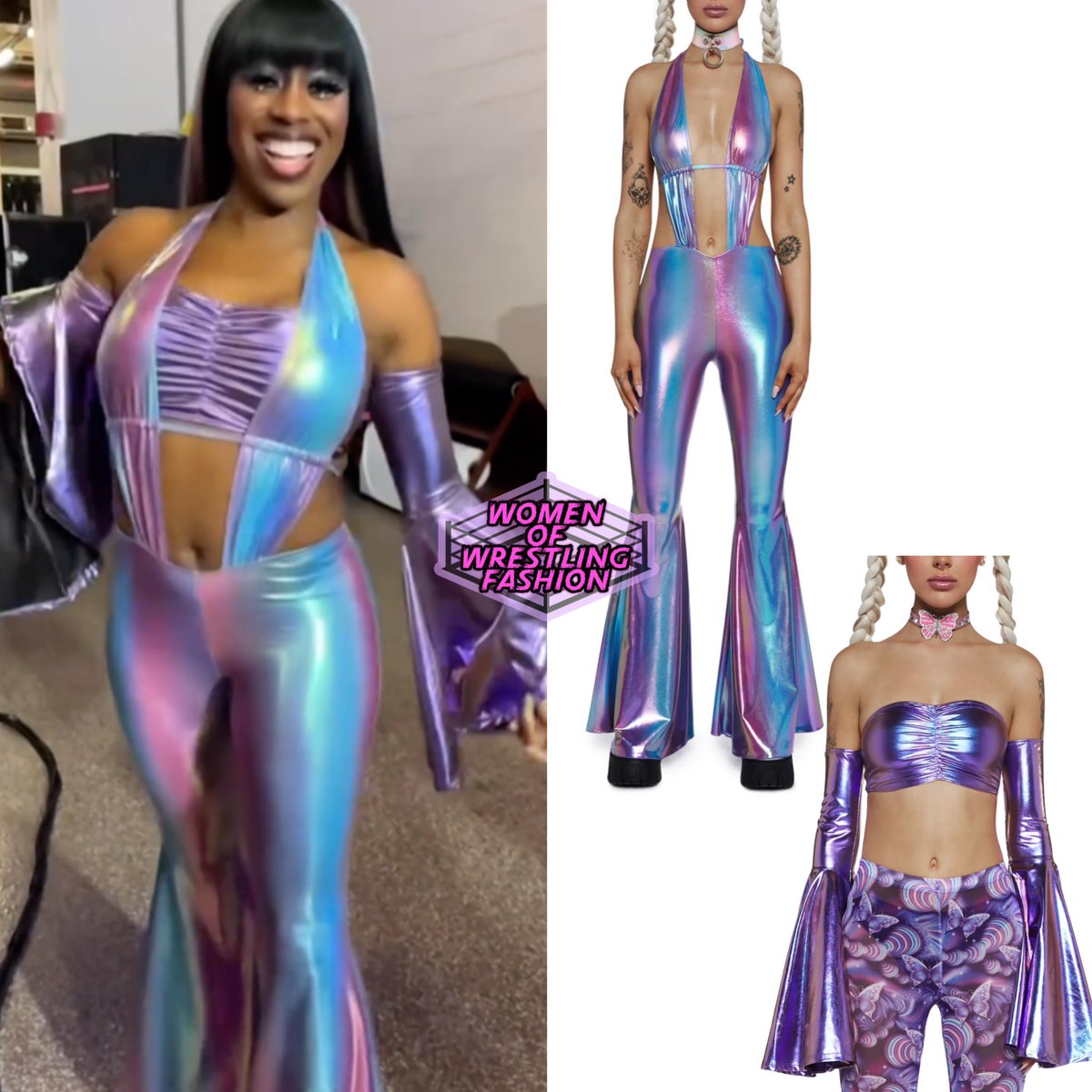 WmenWrstlinFash's tweet photo. .@TheTrinity_Fatu wears the Mermaid Mirage Jumpsuit ($54.60 - on sale) & Luminous Love Metallic Tube Top ($19 - on sale) from #ClubExx https://t.co/piDQNaZzJ3