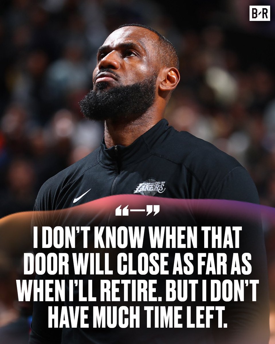 BleacherReport's tweet image. LeBron says his playing days are almost over 😢
