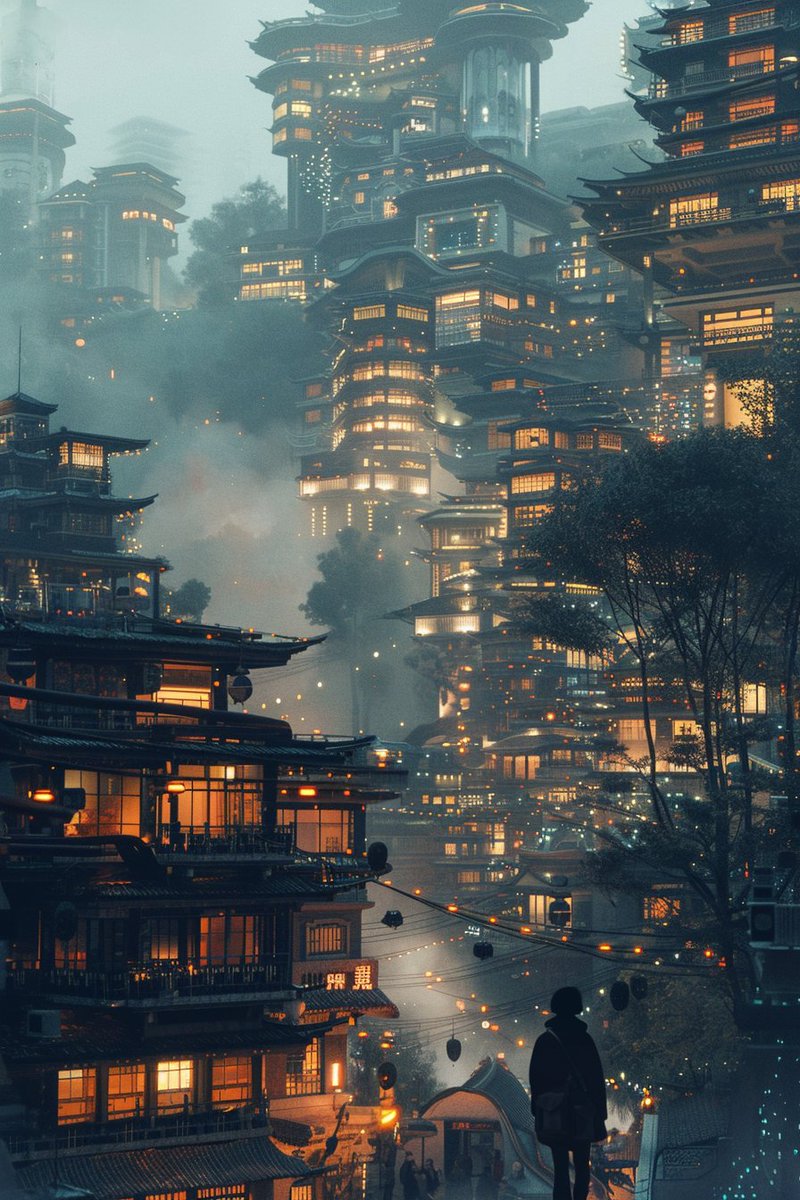 Dusk falls upon Neo-Tokyo🌆
#scififantasy #cyberpunkart #AIArtwork #AIphotography #photooftheday #NFTart #nftcreator