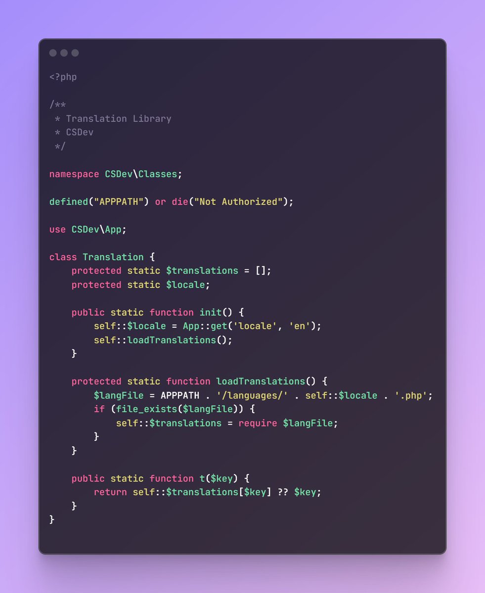 CSDevAr's tweet image. Enjoying #FlightPHP. I made a simple translation library using arrays as it's usual. With Twig, Eloquent, Guzzle, it looks quite on par with Codeigniter 4's basics, and I won't miss Blade or Laravel's ORM (better than CI's in fact). Now I'll check route filters for security!