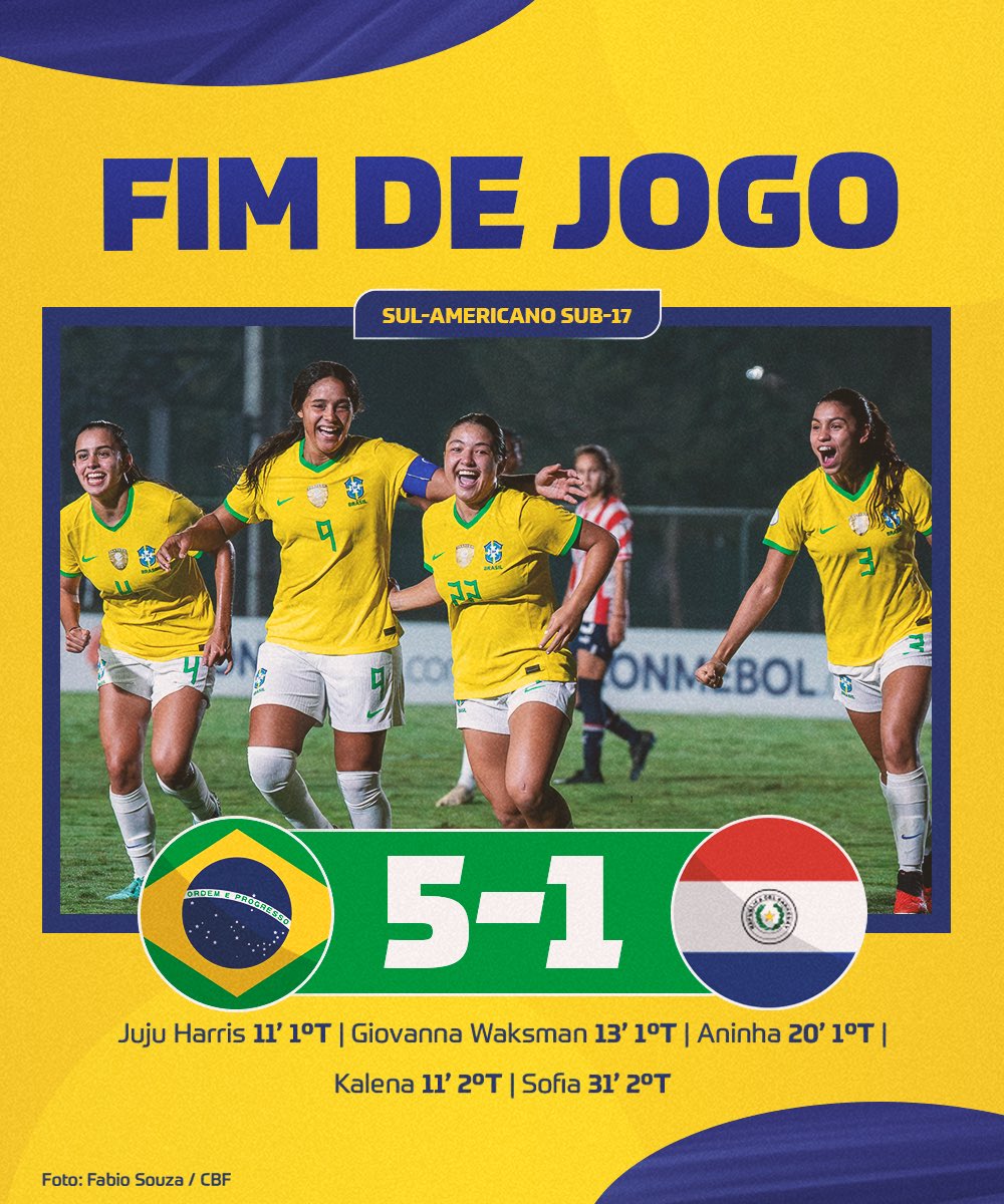 FIM DE JOGO! VITÓRIA E TAÇA DO CAMPEONATO SUL-AMERICANO FEMININO SUB-17! É O BRASAAAAA! 💚💛