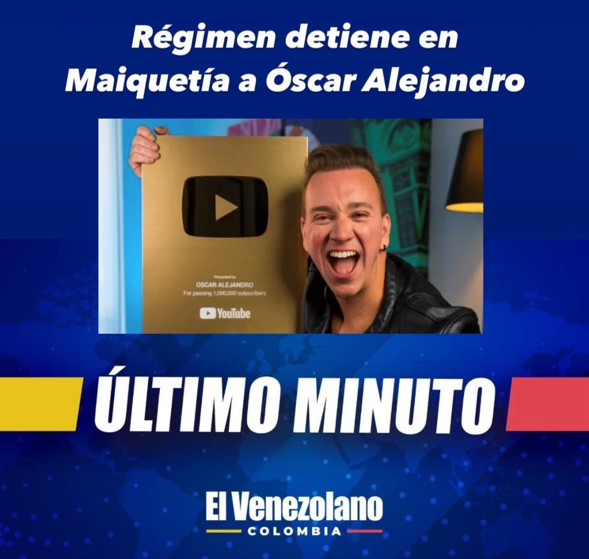 cirae's tweet photo. Detienen a Oscar Alejandro en Maiquetia Venezuela https://t.co/MpiixE6dE7