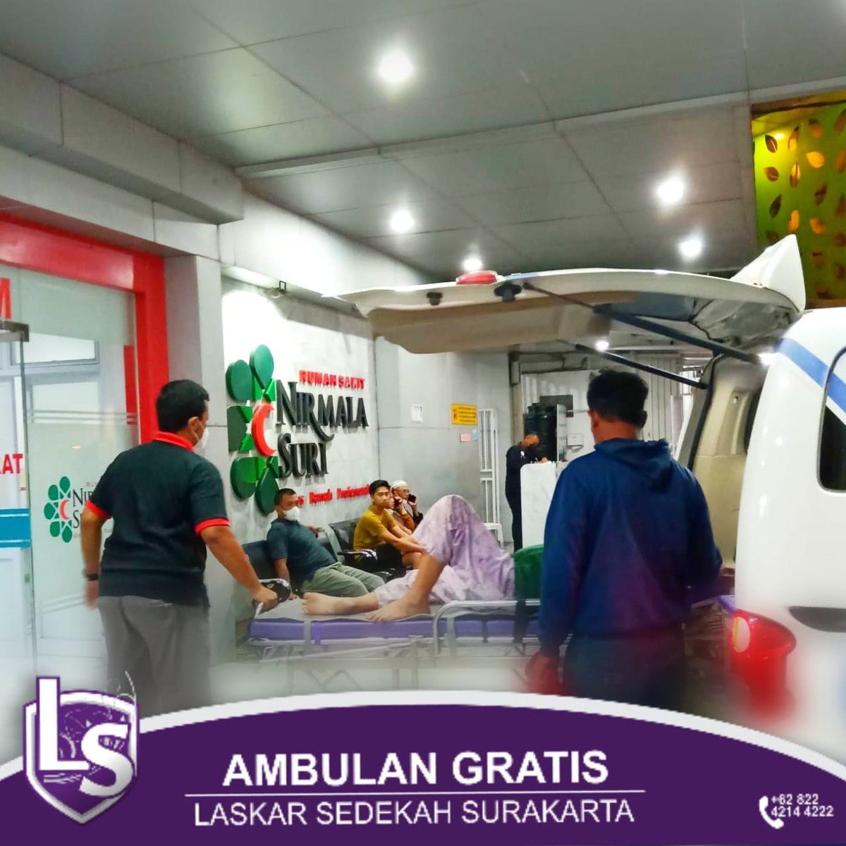 LAYANAN AMBULANS GRATIS 

Mengantarkan Pasien atas nama : 
1. Selasa, 19 Maret 2024 Emergency Dari Blimbing, Wonorejo ke RS Nirmala Suri Sukoharjo.
2. Senin, 25 Maret 2024 Emergency Dari Blimbing, Wonorejo ke RS Nirmala Suri Sukoharjo lanjut ke RSUD Moewardi Surakarta.