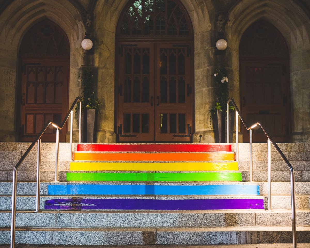 On this #TransDayOfVisibilty AND #Easter, let me share a picture I shot a couple years ago… The colours of #Pride painted on the stairs of a Church in Toronto. A Church that accepts ALL PEOPLE. A Church that chooses love over hate & bigotry. You know, like God did… 🏳️‍🌈🏳️‍⚧️