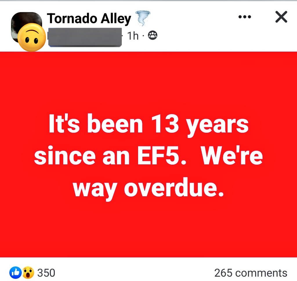 OKTornadoDB's tweet image. Ugh....? No. It&apos;s been just under 11 years. 3,967 days if you don&apos;t count the time El Reno was rated EF5. #DoesNotCompute

I don&apos;t get why people are so obsessed over this.

Newscastle-OKC-Moore EF5 (210 mph) on May 20, 2013. #okwx

Source: KFOR