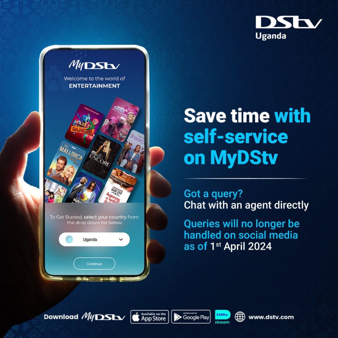 BusingyeJose's tweet image. As of today, all your DStv queries will be responded to only and only via the live chat option in the #MyDStv app. 

It’s a quicker and safer way to get your issues resolved. 

Get the app here: mydstv.onelink.me/vGln/jpydur7r   #ItsYourMoment