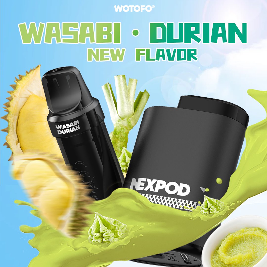 What?! nexPOD Wasabi Durian😲 But is it really? Of course Fake🤣 I can't even imagine what it's gonna taste like, you know Happy April Fool's Day🤥 #wotofo #nexpod #vape #wasabi #durian #flavor #new #AprilFoolsDay