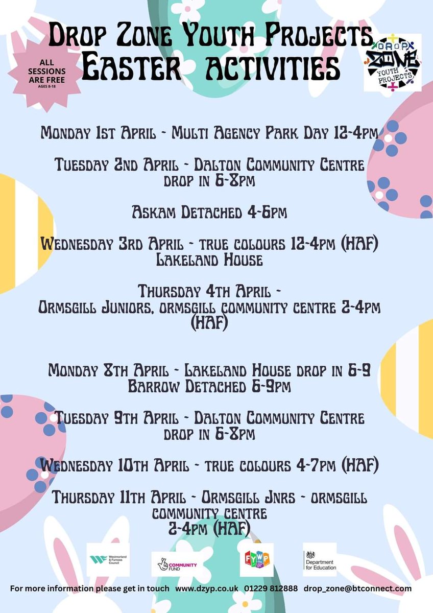 Our Easter provision starts tomorrow. Please get in touch for more info🌷🐣🐰
