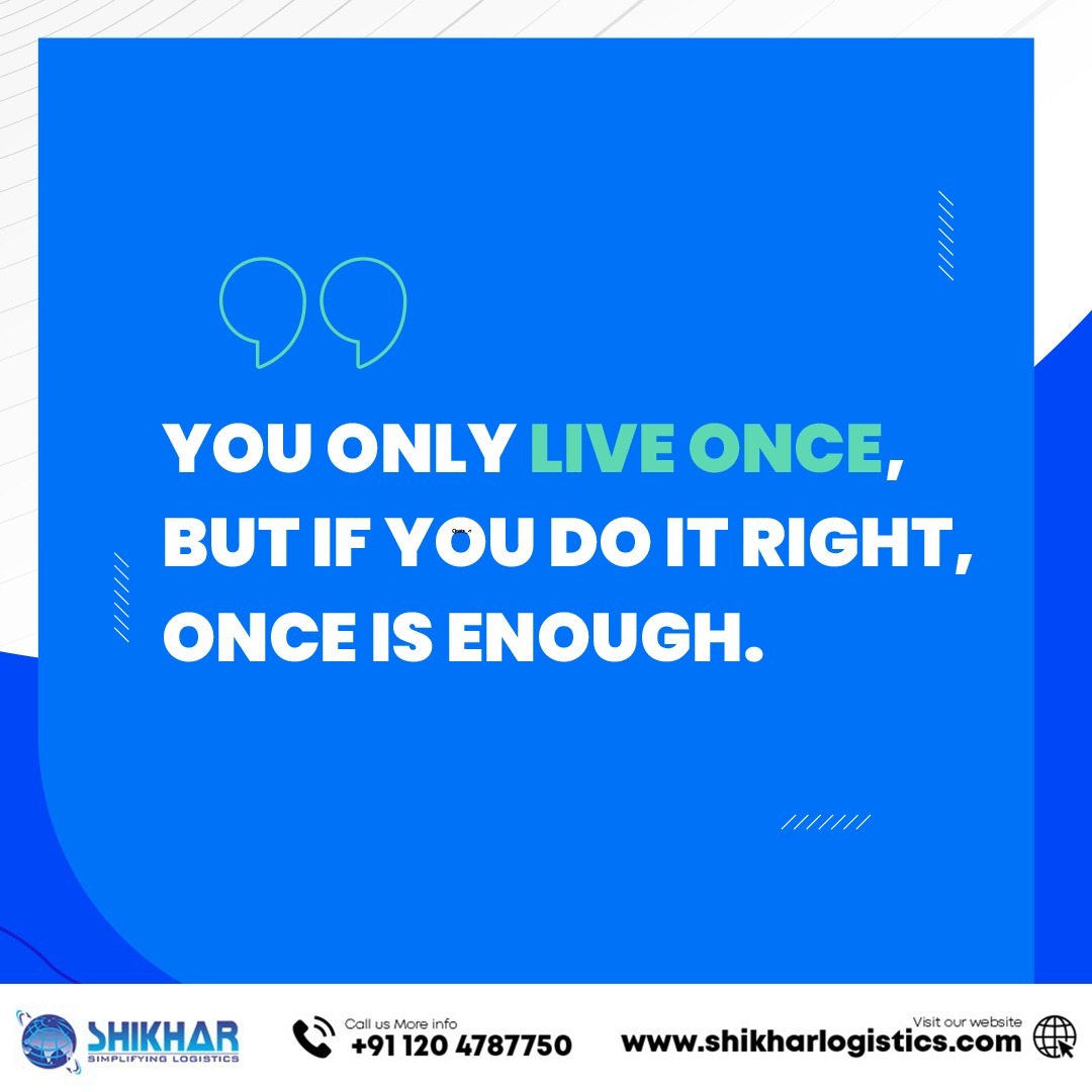Embarking on new journeys with #ShikharLogistics because, after all, you only live once! 🌟✨ Let's make every mile count and turn each delivery into an adventure. #Logistics #Warehouse #Shipping #Cargo #FreightForwarder #Motivation
Visit bit.ly/3T458Fd
Call 01204787750