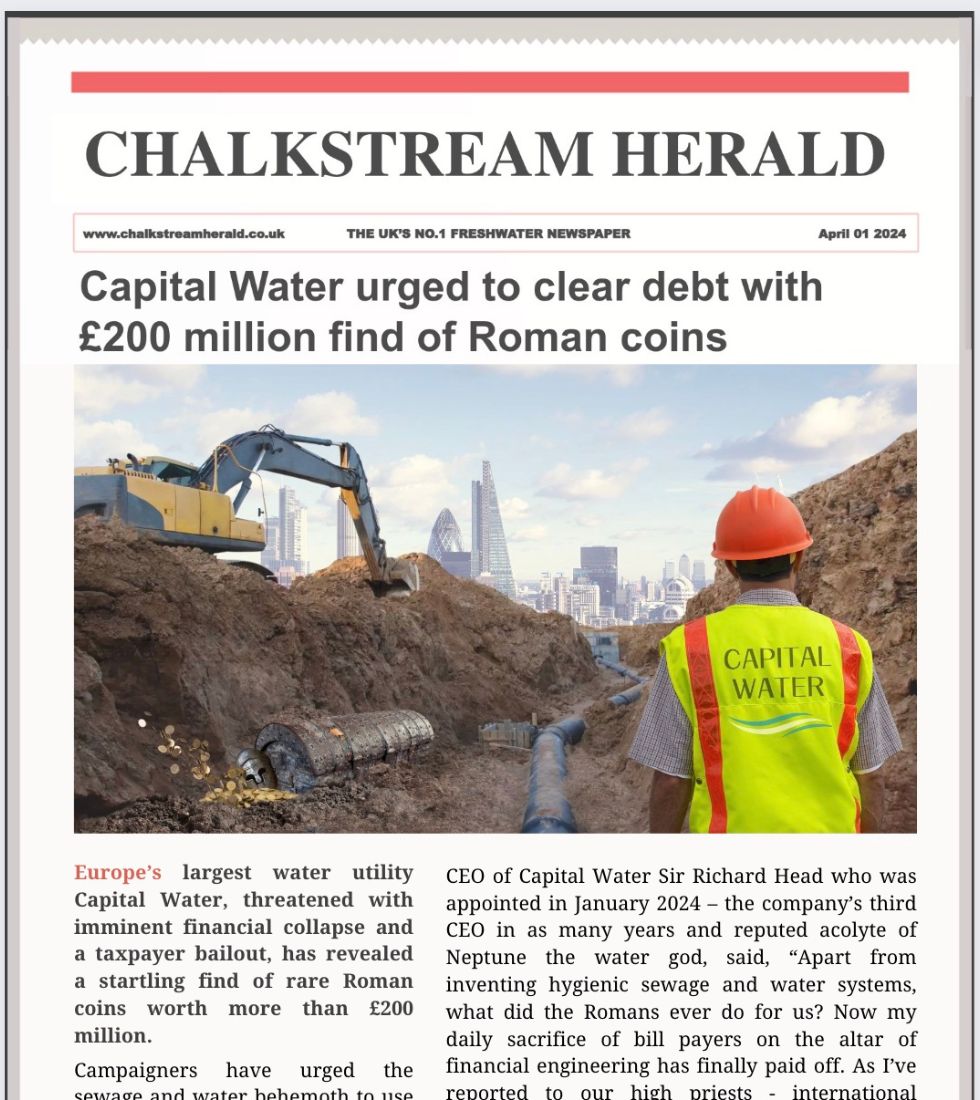 NEWS!🪙
UK water &amp; sewage utility, threatened with imminent financial collapse, has revealed a startling find of rare Roman coins!🤩

Will #CapitalWater finally pay off its whopping debt? Or does our nation’s biggest polluter have other plans in mind..🤔🧵 bit.ly/CapitalWater-R…