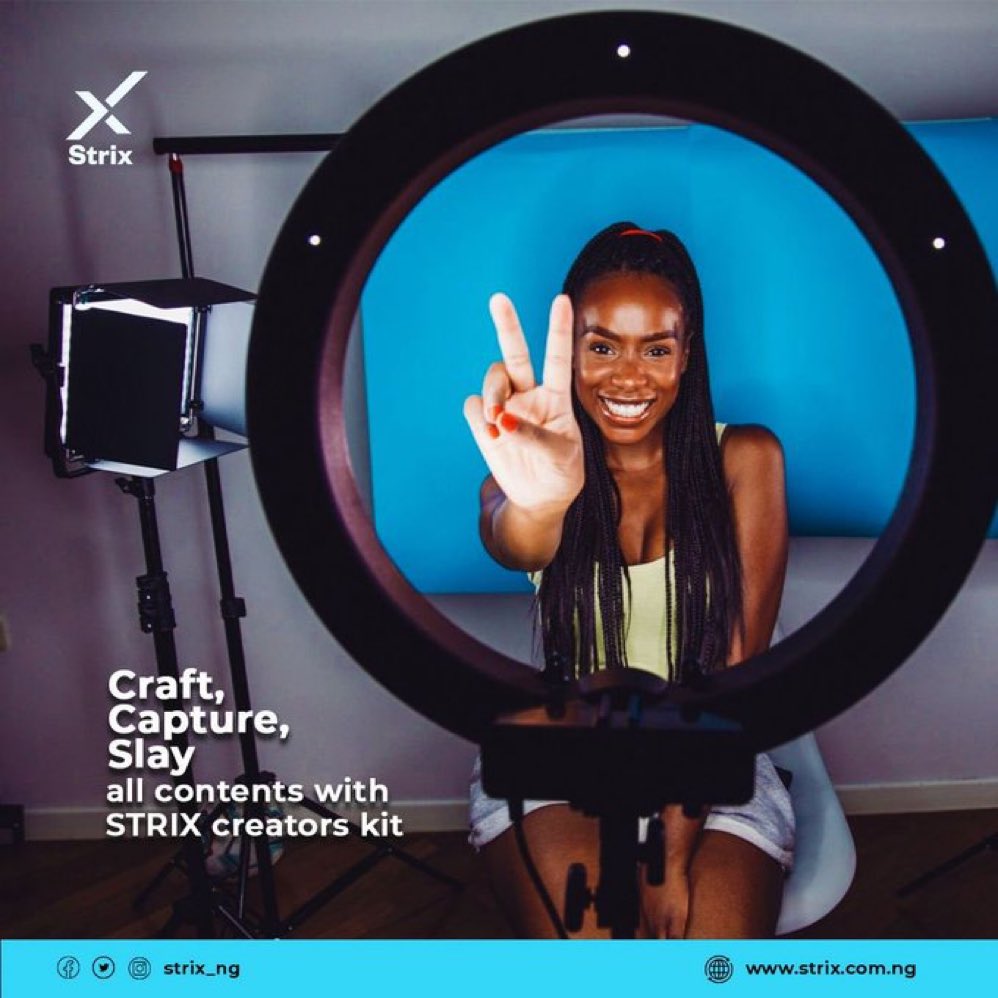 Capture amazing contents this new month with the @Strix_ng Creators Kit. 

Click 👉🏾 strix.com.ng to place your order and have it delivered to your doorstep quickly. 

You can also visit Strix Stores in Lagos, Enugu & Abuja for pick up.

#ShopStrix