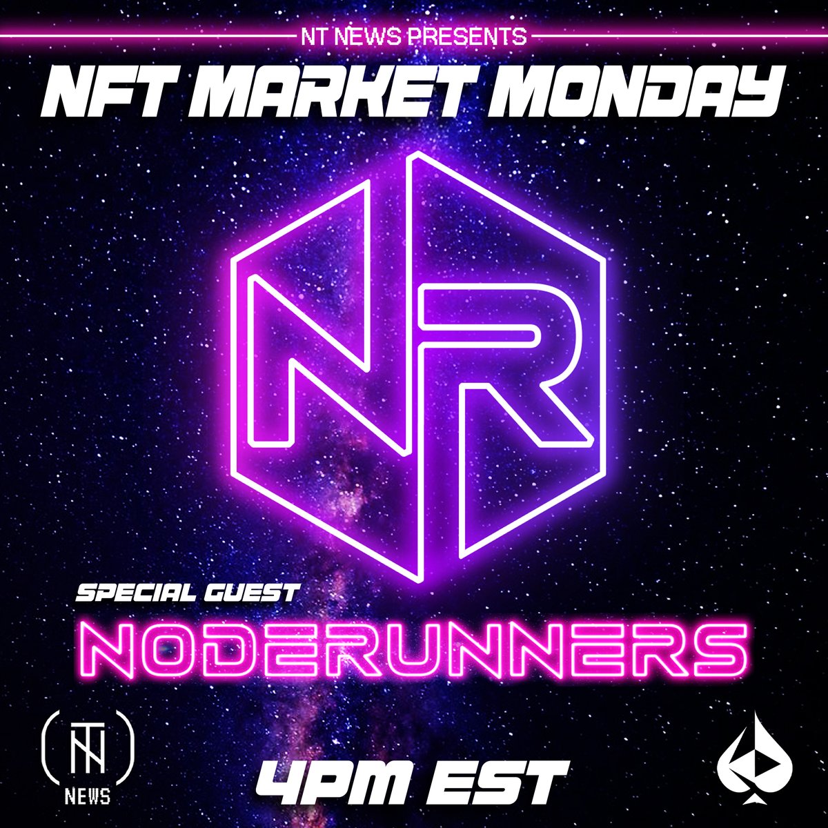 This week on NFT Market Monday, feat. @noderunnersgg 

- Crypto Market Updates 
- Touching $Base
- Airdrops Hour 
- Spicy Rubbish: Machi Rugs
- Guests: $RUN-ning Across Space with NodeRunners

Link: x.com/i/spaces/1ynKO…