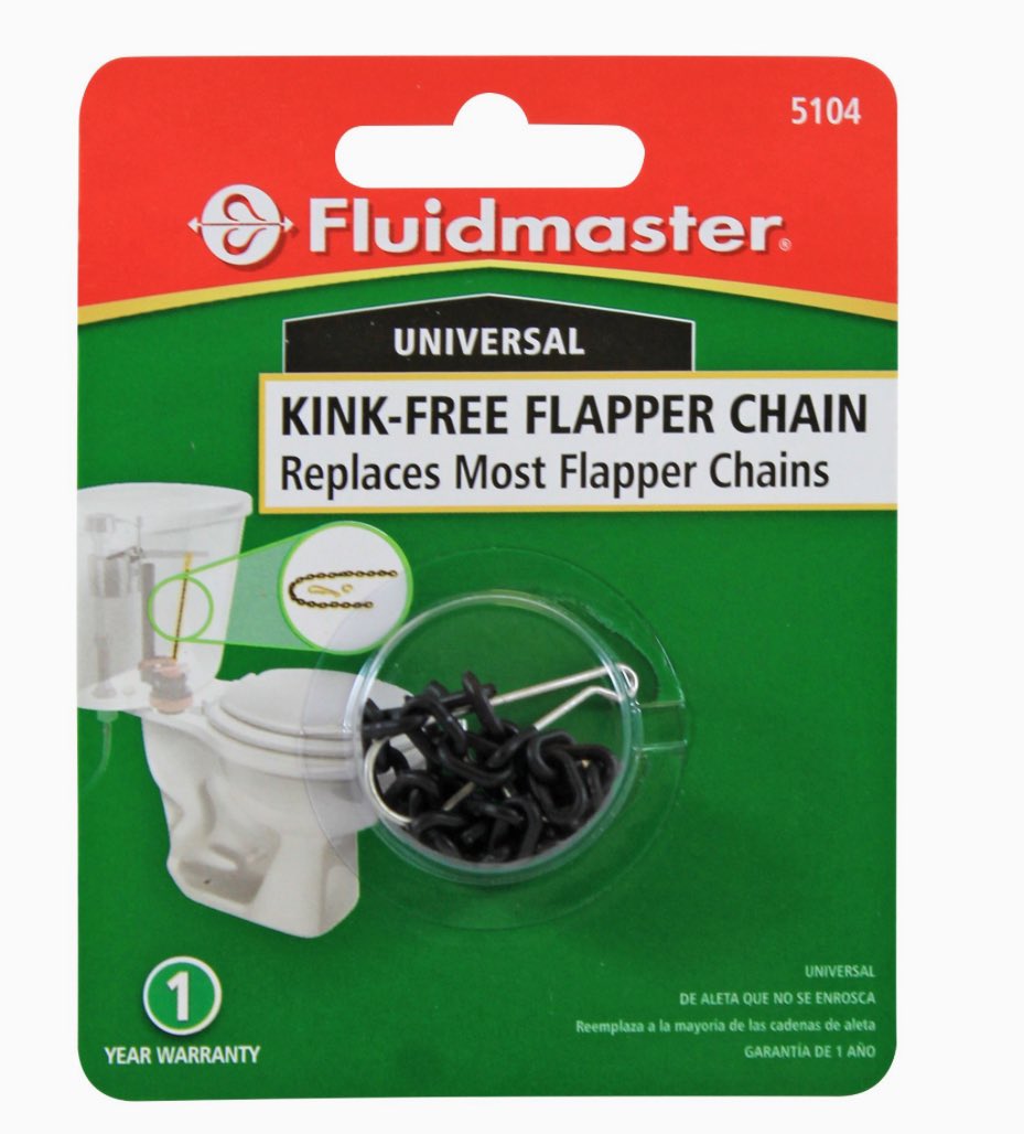 I spent an absurdly significant amount of time this evening browsing the internet, trying to find the toilet chain that’s right for me. I didn’t buy this particular one, but it was my favorite package design. #fluidmaster #kinkfree #flapperchains