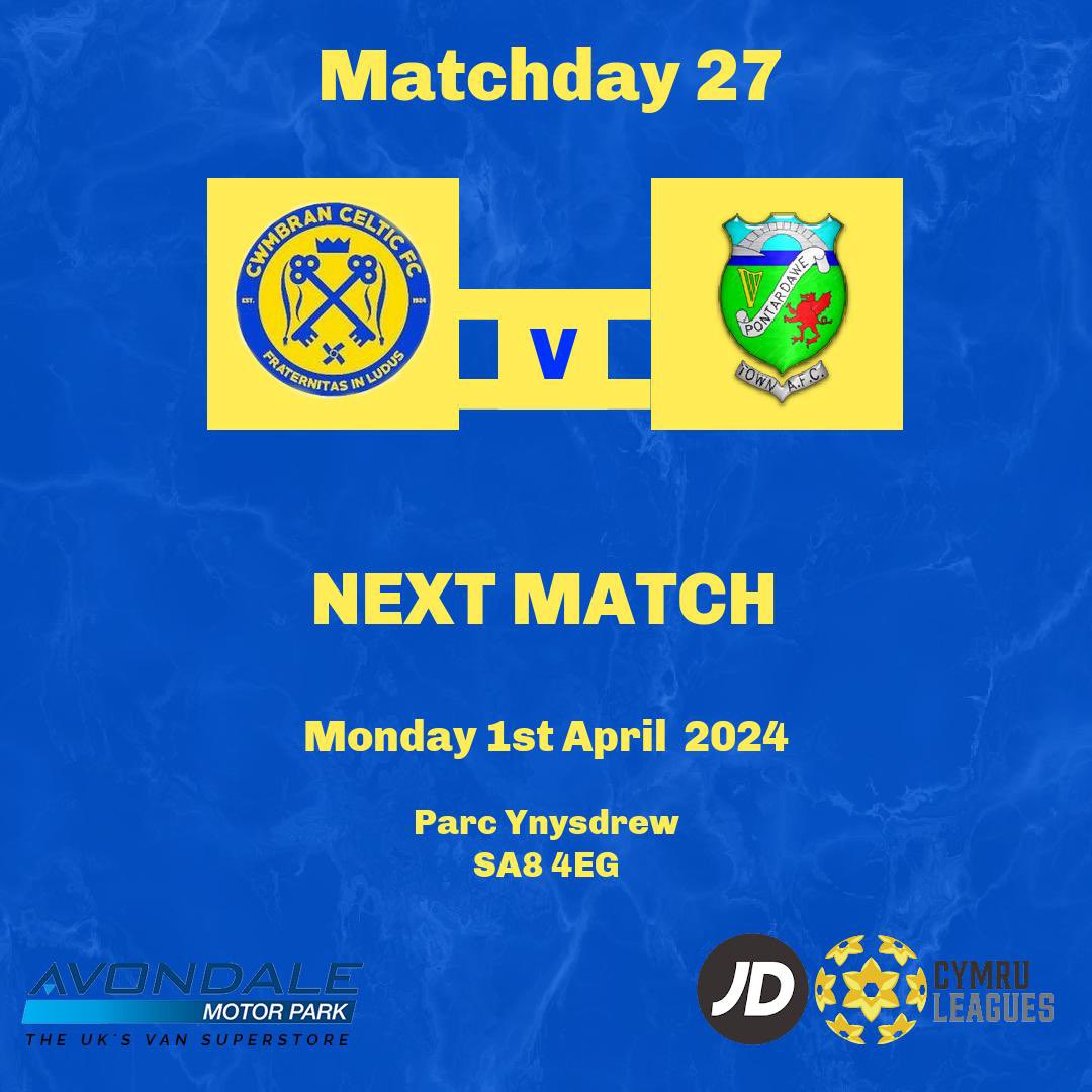 CwmbranCeltic's tweet photo. This afternoon the first team are on the road once again as we head to Parc Ynysdrew to face @PontardaweTown. A huge game for both sides in the fight for survival. Follow our socials or the Cymru app for live updates. #TheCeltic #YouYellows https://t.co/sfI7jiI6GV