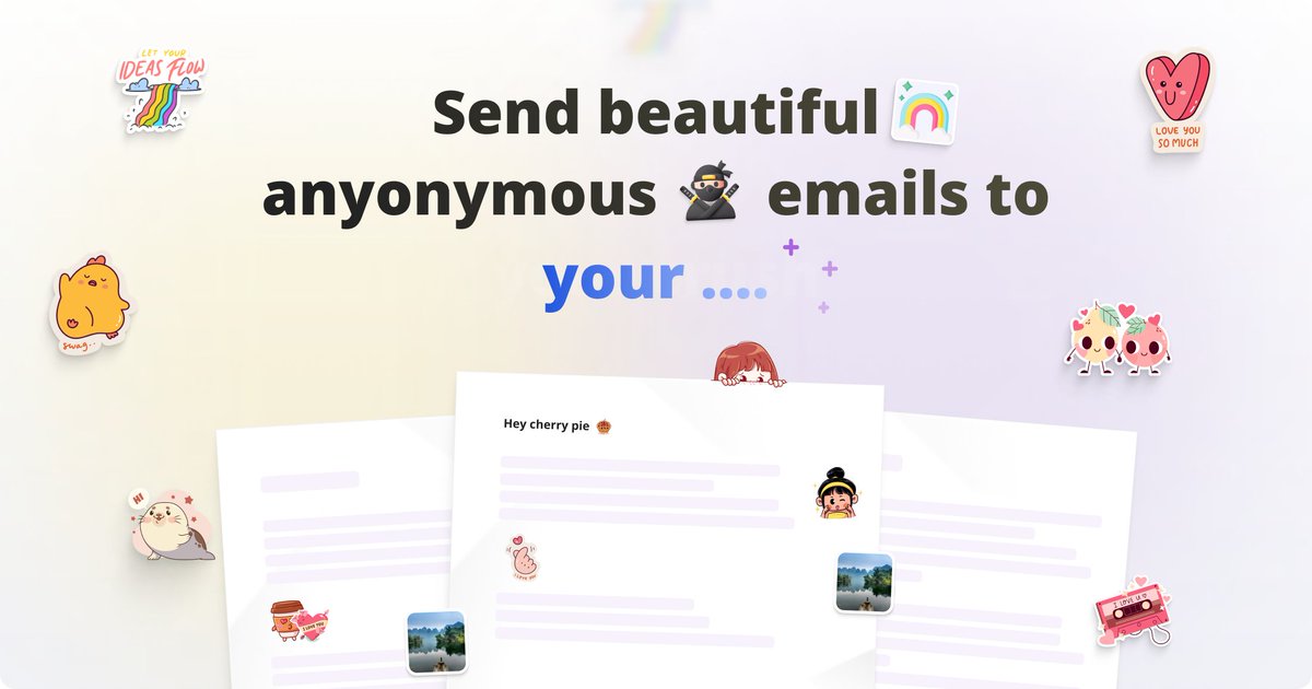 Introducing Letters - send cute emails, anonymously 🧚🏻‍♀️

producthunt.com/posts/letters-5

Roses are red, violets are blue...but what's this? An anonymous email for you? 💌✨

Don't take it too seriously, give it a spin - it's April Fool's. Drown in the utter cuteness!! 🥰🐼