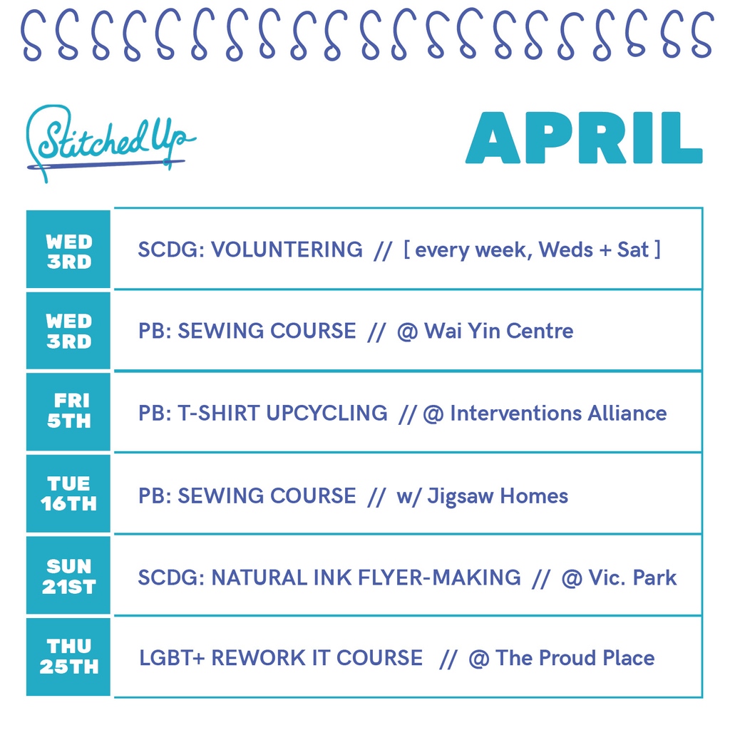 WHAT'S ON // APRIL, ARE WE HAPPY TO SEE YOU! 🌼🪺🌞🌷🐰 This month, we thought we'd share some of the work we'll be doing around Manchester in April. Most are private bookings (PB) but the Stretford Community Dye Garden (SCDG) activities are open to anyone.