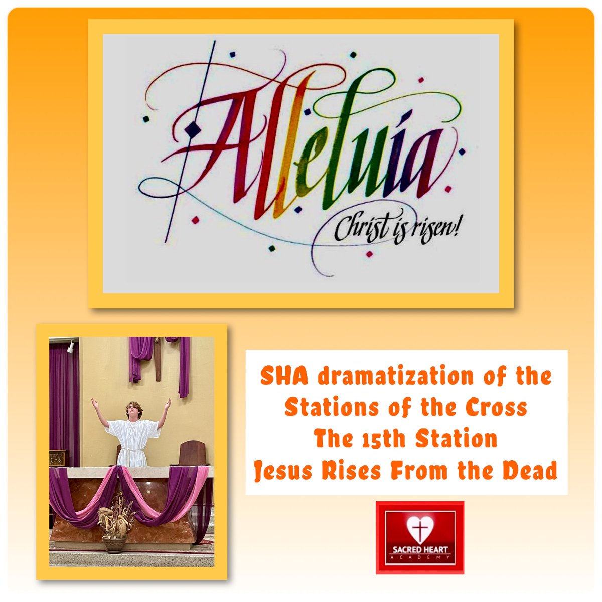 SacredHeartRed's tweet photo. Easter Sunday Blessings from Sacred Heart Academy! He is Risen! Alleluia! 
#sacredheartacademyredlands 
#preschool-grade8
#academicallyenriching #passionatelycatholic 
#sacredheartofjesusprayforus@sacredheartredlands sacredhred@sbdiocese.org
https://t.co/cThGVfwgSI https://t.co/3pzeBZ8UHl