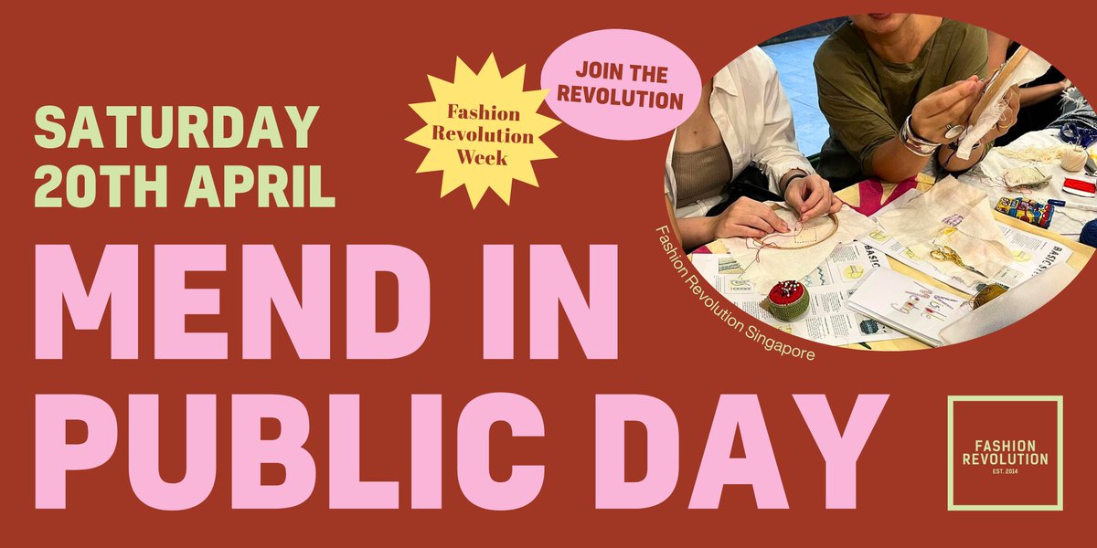 There is less than 3 weeks to go until our first global #MendInPublicDay ✨🧵 With Fashion Revolution teams in 80 countries, Mend In Public Day is set to be a truly global day of action against disposable fashion 🌍 Find an event near you: fashionrevolution.org/frw-24-mend-in…