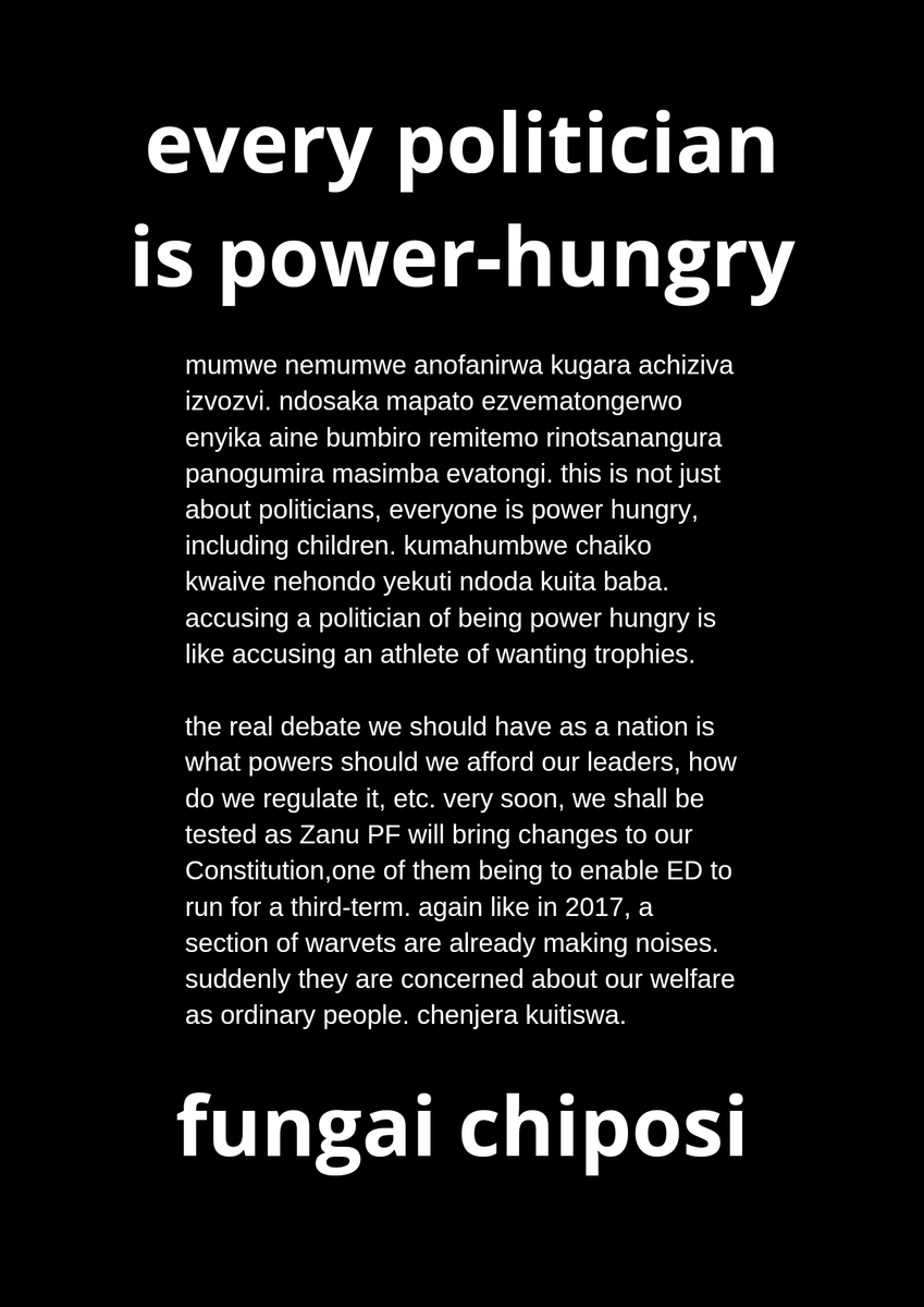 Vagari. I can not answer each and every one of you and I really would like to. I love to engage and share ideas. It may not be obvious, but I learn a lot from you. Here and now, I will address power-hungry politicians. Have a lovely Monday.
#powerhungry