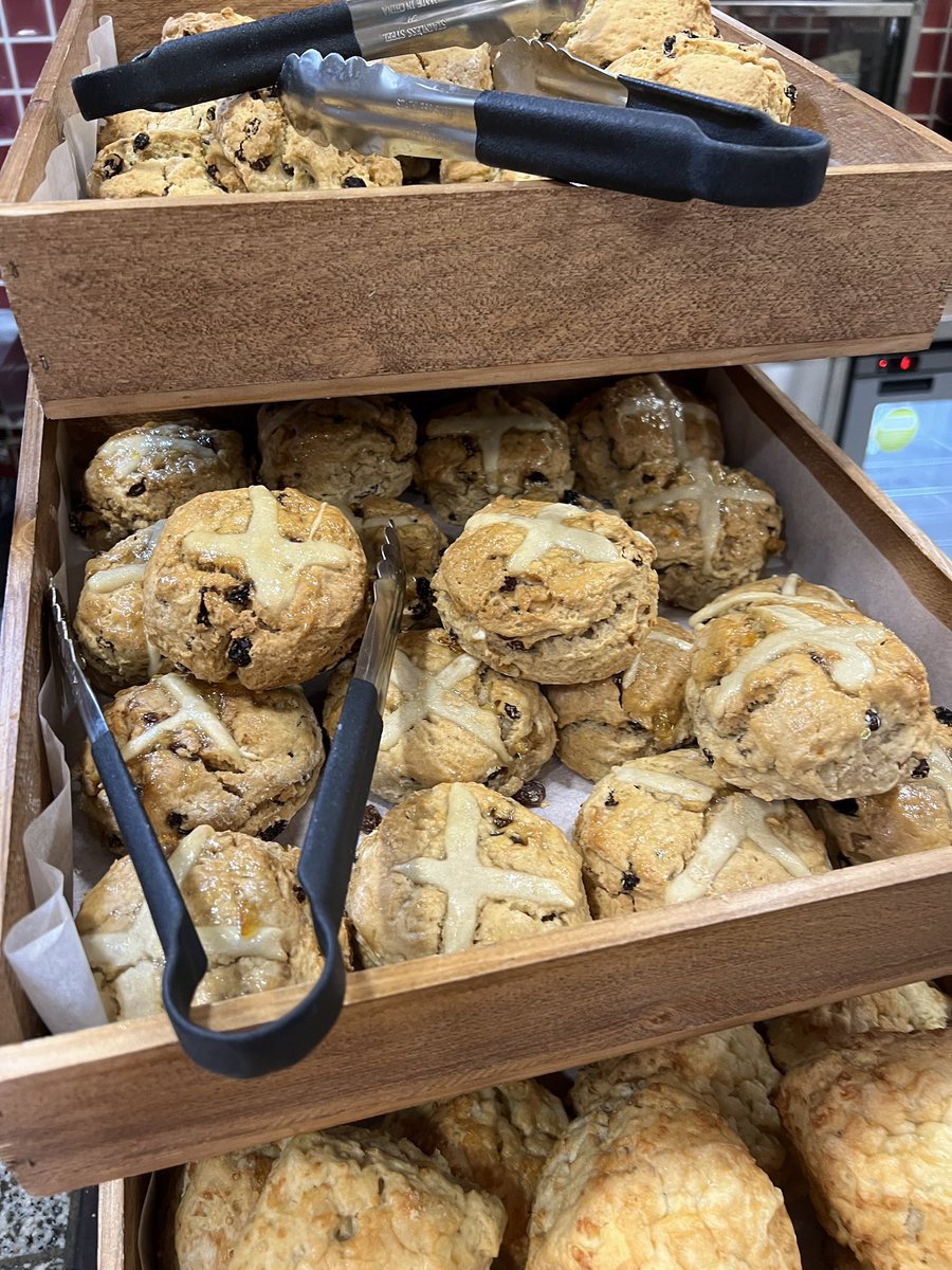 Yesterday’s hot cross bun scones at @WimpoleEstateNT. Flavoured with spices. And apparently Woke.