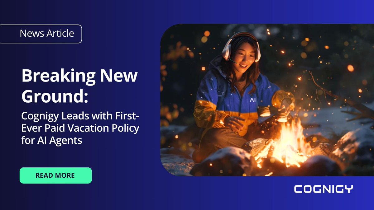 🎉 Exciting News! Cognigy leads the way with a paid vacation policy for AI Agents! Starting April 1st, we're thrilled to introduce paid vacations for our AI Agents, redefining work-life balance in the digital realm. Read the full story here: hubs.la/Q02rgvsy0 #AI #CAI