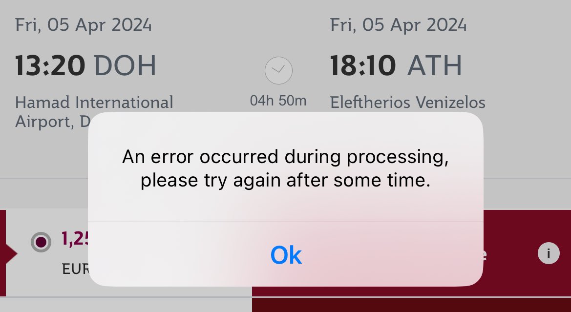 AdTheGeek's tweet photo. @qatarairways been trying to change a flight for a few hours and this keeps happening. Is the app undergoing maintenance please? https://t.co/3XGzlcjBa0
