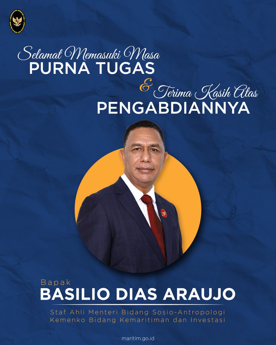 Sukses terus kepada pak Basilio! Mengawali karir dari golongan paling rendah di pedalaman tim-tim, beliau membuktikan kerja keras mampu membawa karir hingga posisi tinggi dalam jabatan ASN. Terima kasih atas sumbangsih kepada NKRI 💪