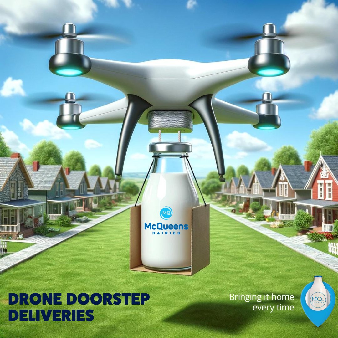 Exciting News! 🚀 We're taking our deliveries to new heights! 🥛 Introducing Drone Doorstep Deliveries - bringing your essentials faster and straight to your doorstep. Starting with select areas, watch the skies for your next delivery!