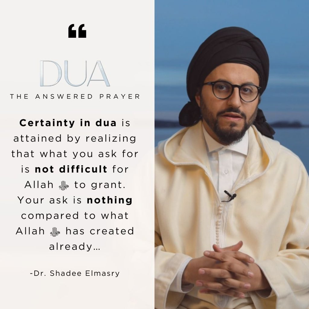 Nothing is too difficult for Allah Learn how to achieve certainty in your dua in Ep. 20 of our Dua Series! m.youtube.com/watch?v=MsQMhe…