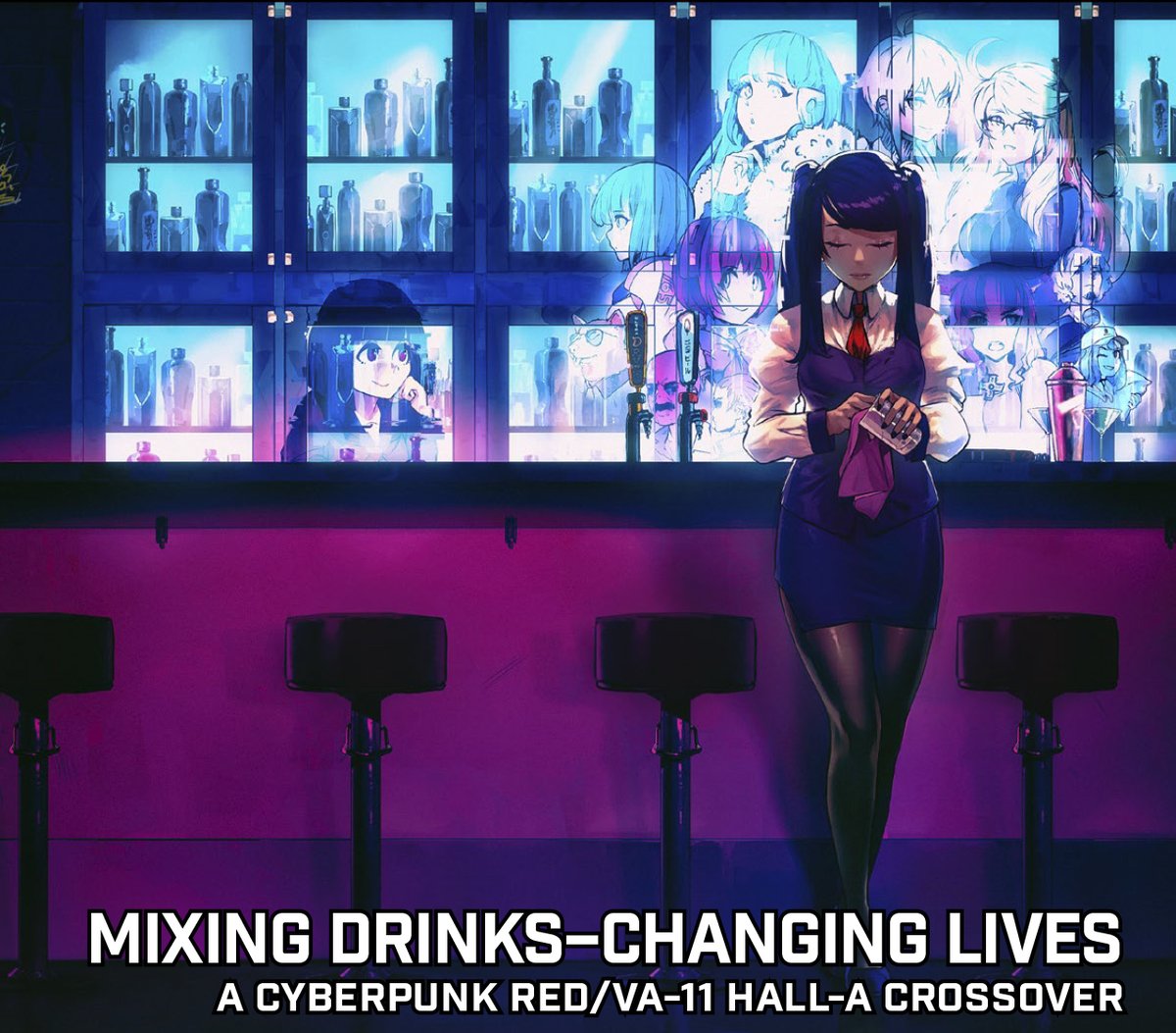 We are excited to release our April Fools 2024 DLC, Mixing Drinks-Changing Lives, a Cyberpunk Red & VA-11 HALL-A crossover DLC with the one and only @SukebanGames! This DLC contains everything you will need to bring familiar faces to your Night City! rtalsoriangames.com/2024/04/01/cyb…