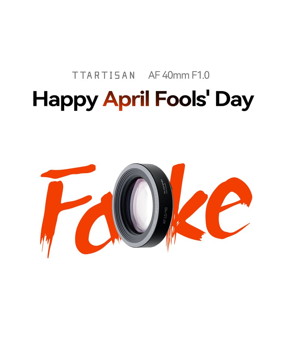 New AF 40mm F1.0 pancake Lens released! ✅Key features: -Quiet and accurate Autofocus -Ultra-thin lens body-1.5cm -F1.0 large aperture -Magnetic ring included-Turn the lens into a 6Bit AF Adapter ring #ttaritsan #AprilFoolsDay2024