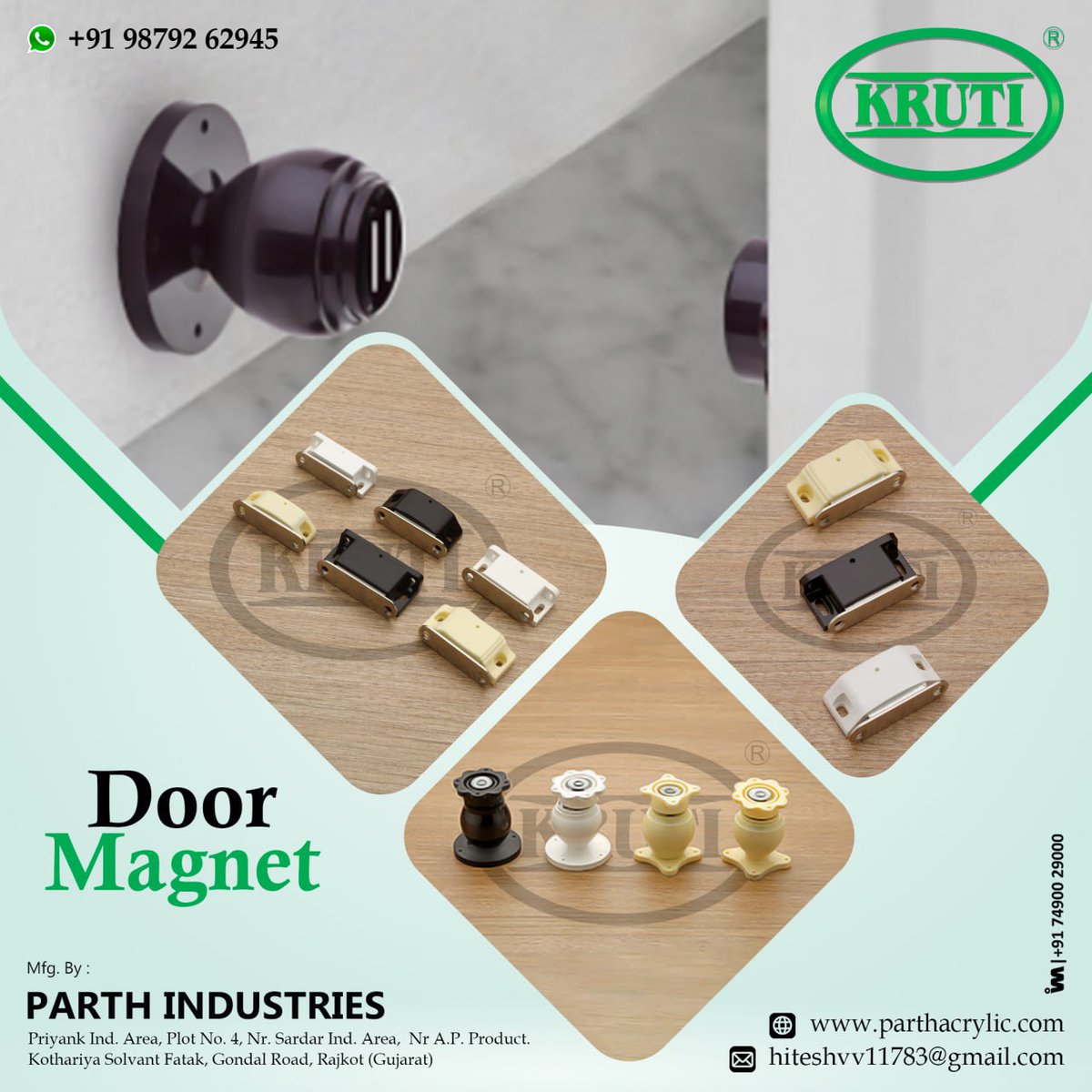 ibais_hardware's tweet photo. PARTH INDUSTRIES - RAJKOT

For enquiry via WhatsApp click:
https://t.co/nsCbc81i7L

Mr. Hiteshbhai Vasoya - 98792 62945
#doormagnet #doormagnets #doorfittings #doorhardwarecollection #doorinterior #dooraccessories #hardwaretraders #hardwarematerials 
.
@ibais_hardware https://t.co/9Pom1cSzE1