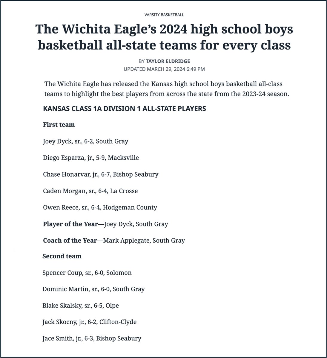 Its great to see the recognition for Chase & Jace all the way from Wichita, great work boys & Thank You @WichitaEagleSpt @PrepHoopsKS @RL_HoopsKS @NXTPROKS @metrosports_mk @sportsinkansas @centralks_hoops @KSSCentral @KansasPregame @KCHS_Hoops @KansasCityScout @BrentKSHSAA