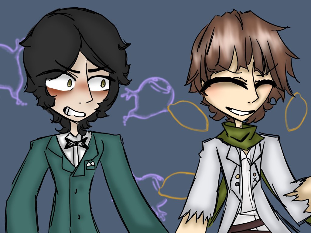 MuhdaiMorozov's tweet photo. Redraw of old picture. First is one from two years ago, second is me wasting my time on some dumb fuck named Motojirou Kajii..then my pretty princess, Oguri Mushitarou. 

#BSD #bsdtwt #bsdfanart #bsdart #bsdnsfw #BSD109 #bungosd https://t.co/zwJnhQ5EVG