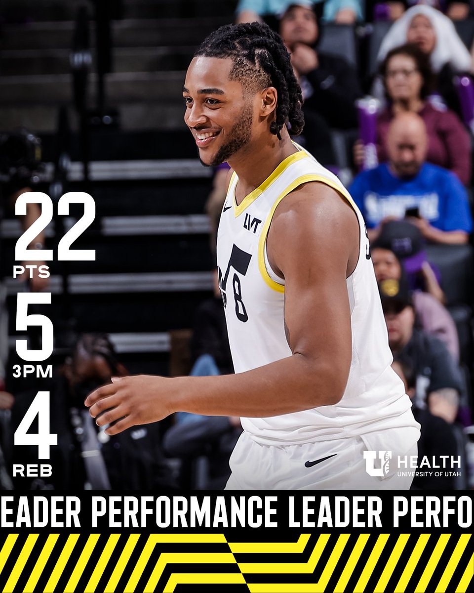 A career-night for 🧊 @bricepsensa 🧊 #PerformanceLeader | @uofuhealth