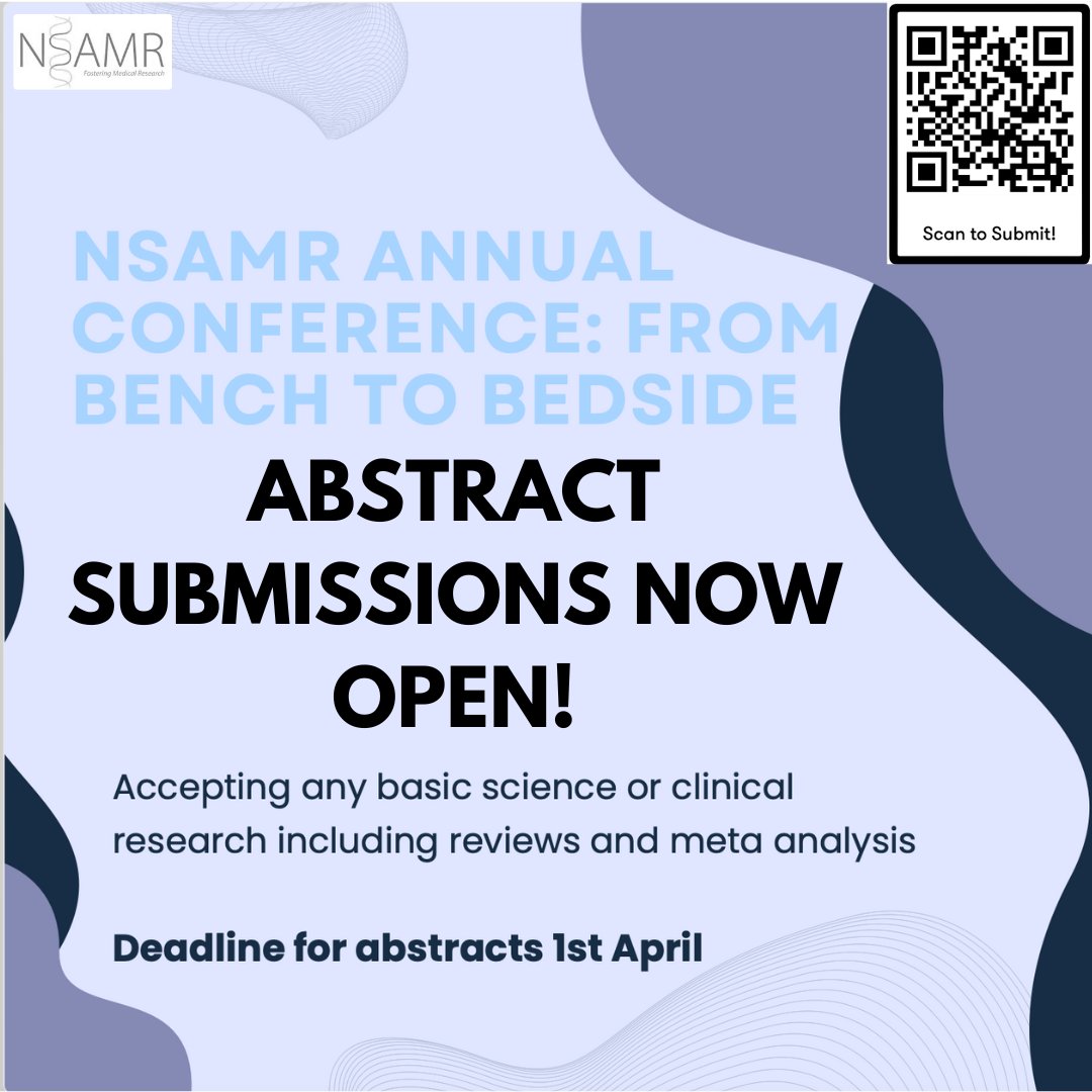 Last day to submit your abstracts! We apologize as the last QR code has been deactivated. Please scan the QR code in this post or visit the LinkTree in our bio to submit.