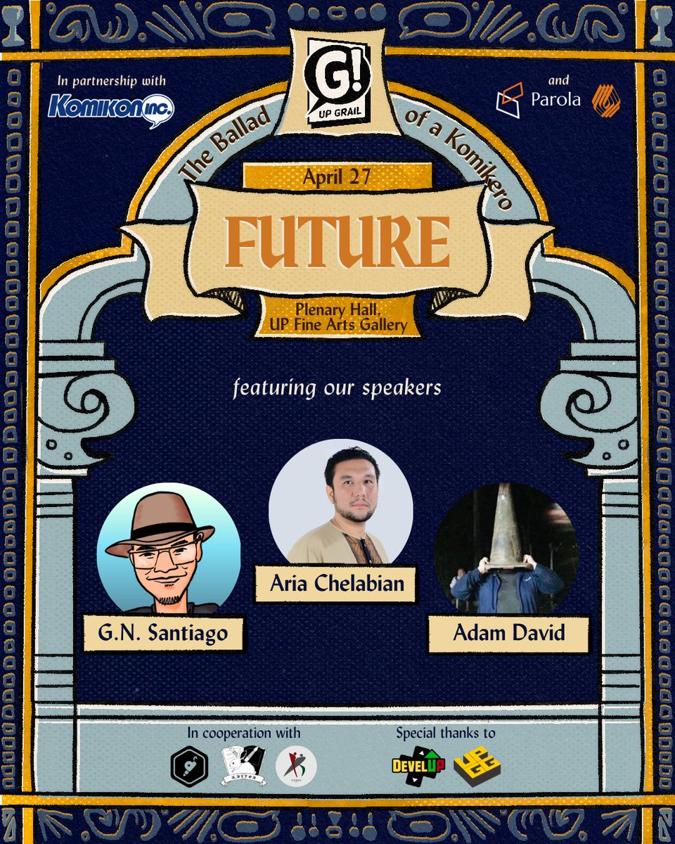 THE KOMIKERO LEGENDS HAVE ARRIVED❗❗❗

In celebrating 25 active years, GRAIL has gathered seasoned 📖komikeros, 🖋️writers, and 🖌️artists who are ready to share their valued knowledge to the next generation.