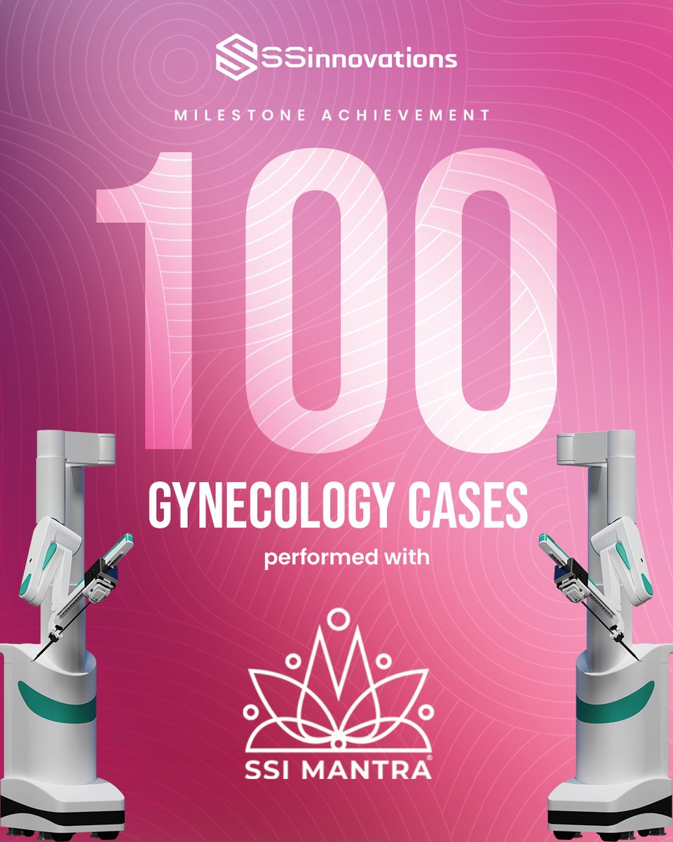 We are thrilled to announce that we have completed 100 Robotic-Gynae surgeries with the incredible SSI Mantra surgical robotic system. Here is to revolutionizing gynecological surgery- empowering surgeons with enhanced technology and improving patient lives with minimally