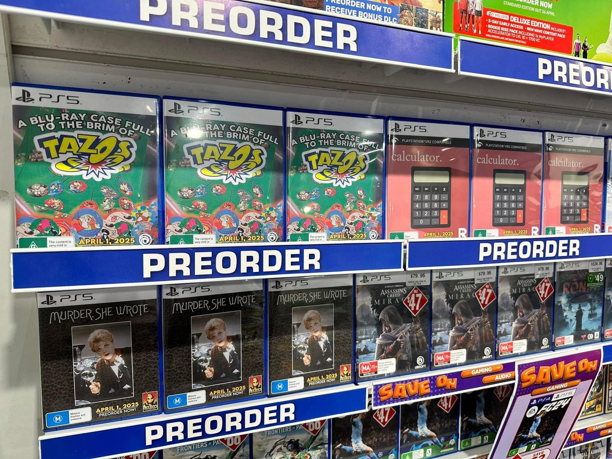 drowningthunder's tweet photo. April Fool’s Day at EB Games never disappoints. https://t.co/fvCEjpnWfR