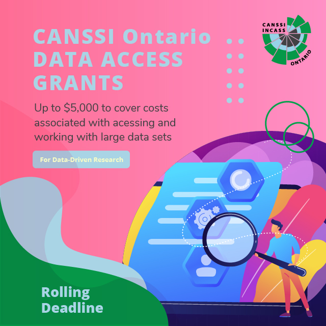 👋 We currently have #funding for data access grants of up to $5k for #StatisticalScientists @CANSSIOntario partner universities. Please help spread the word! bit.ly/3x0hi4E @BrockUResearch @BrockUFMS @CU_DataScience @cu_research @MacDATAInst @QUartsci @queensuResearch