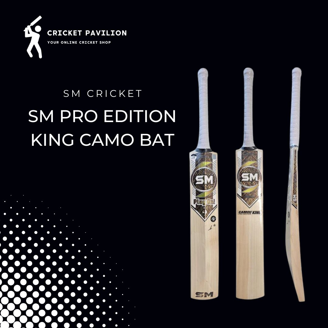 The SM ” Camo Pro Edition King” is a premium grade bat. It is a hand crafted, naturally air dried, grade 1+ premium English Willow cricket bat.

#cricketpavilion #youronlinecricketshop #playbetter #cricket #cricketbat #cricketequipment